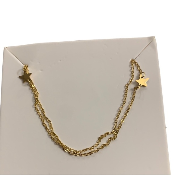 Jennifer Zeuner | Gold Tone Star Detail Double Row Necklace New With Tags - Picture 9 of 9